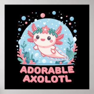Poster Adorable Axolotl Cutesse aquatique