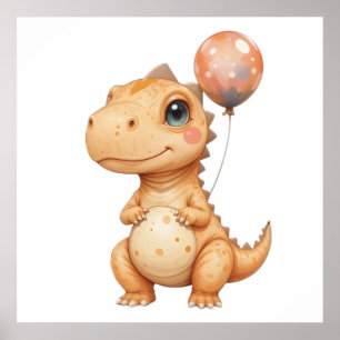 Poster Adorable Baby Dino Wall Art - Décor de la pépinièr