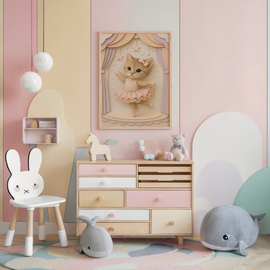 Poster Adorable Ballerina Kitten Mur Art
