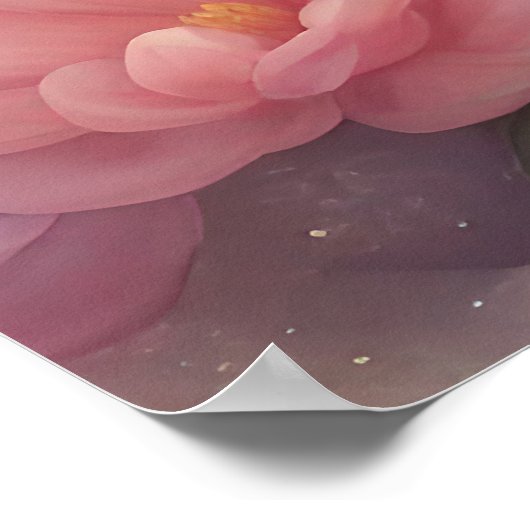 Poster Adorable bébé éléphant avec fleurs (Coin)