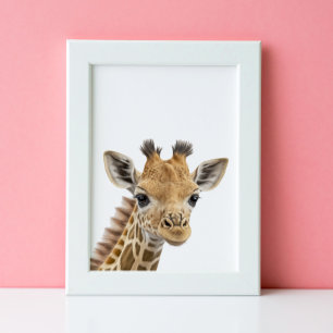 Poster Adorable bébé Giraffe Nursery Jungle Safari