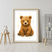 Poster Adorable bébé ours aquarelle Art
