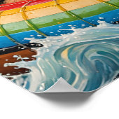 Poster Adorable Bernese Mountain Dog aime Voyage en flott (Coin)