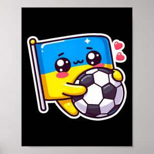 Poster Adorable Bynner ukrainien Fan Drapeau ukrainien Mi