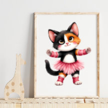 Adorable Calico Kitten Ballerina en Tutu rose