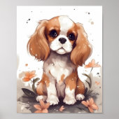 Poster Adorable Cavalier King Charles Spaniel mignon chie (Devant)