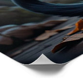 Poster Adorable Chat Noir Portant Sorcière Casquette (Coin)