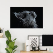 Poster Adorable chaton gris avec yeux verts (Bureau à domicile)