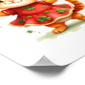 Poster Adorable chaton orange en robe Shamrock (Coin)