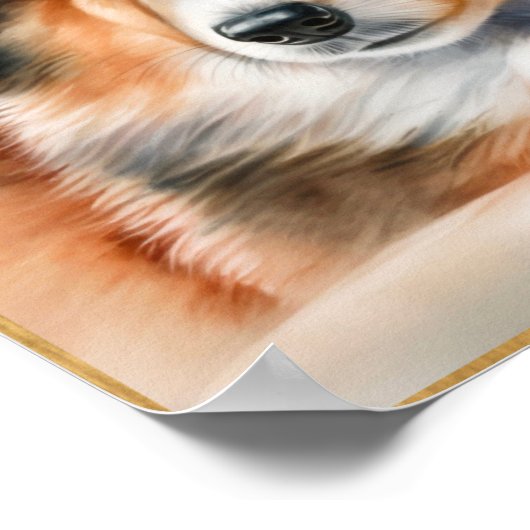 Poster Adorable Cheepdog Chiot Chiot (Coin)