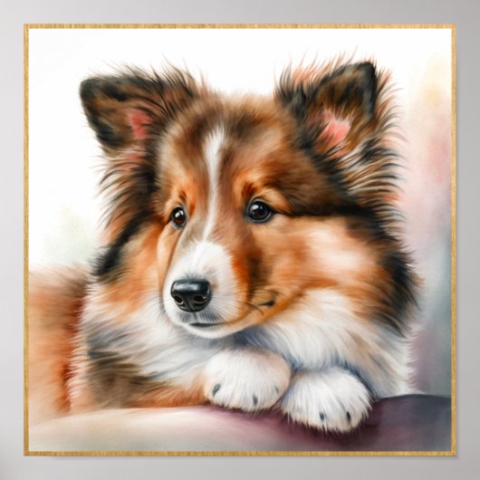 Poster Adorable Cheepdog Chiot Chiot (Devant)