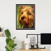 Poster Adorable chien Terrier avec un visage humide (Bureau à domicile)