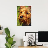 Poster Adorable chien Terrier avec un visage humide (Bureau à domicile)