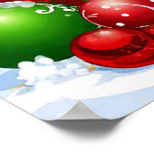 Poster adorable chiot à Santa Hat avec cadeaux de Noël (Coin)