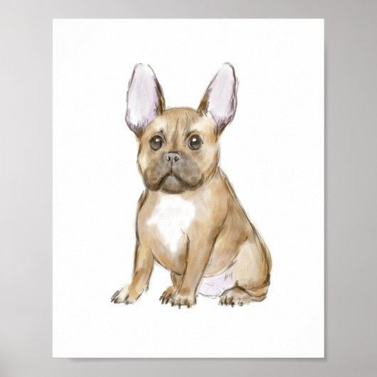 Poster Adorable chiot français bulldog (Devant)