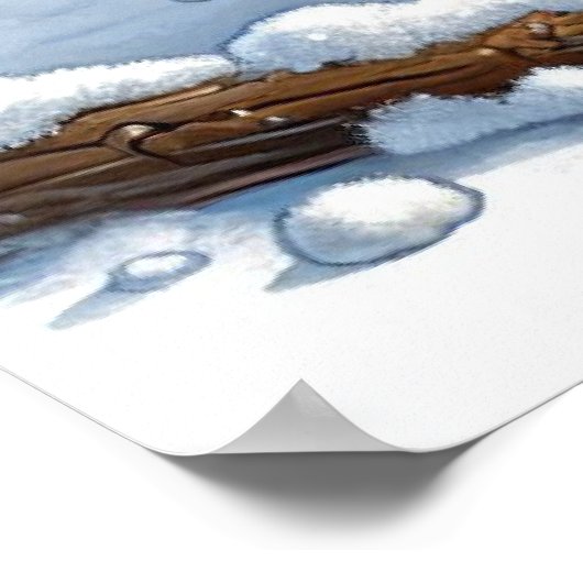 Poster Adorable Chiot tenant un bâton moelleux (Coin)