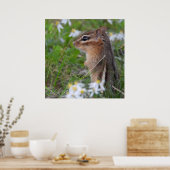 Poster Adorable Chipmunk en fleurs (Cuisine)