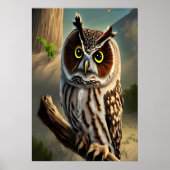 Poster Adorable Chouette à oreilles longues | AI Art Post (Devant)