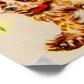 Poster adorable cocker spaniel chiot sur la course (Coin)