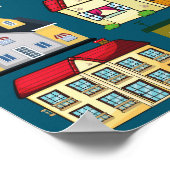 Poster Adorable crèche art l École l Marine bleu (Coin)