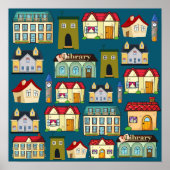 Poster Adorable crèche art l École l Marine bleu (Devant)