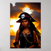 Poster Adorable Dame des Caraïbes Pirate | Art AI (Devant)