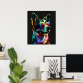 Poster adorable dog with sunglasses  (Bureau à domicile)
