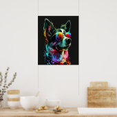 Poster adorable dog with sunglasses  (Cuisine)