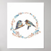 Poster Adorable Eastern Bluebird Couple Art Imprimer (Devant)