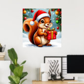 Poster Adorable écureuil de dessin (Bureau à domicile)