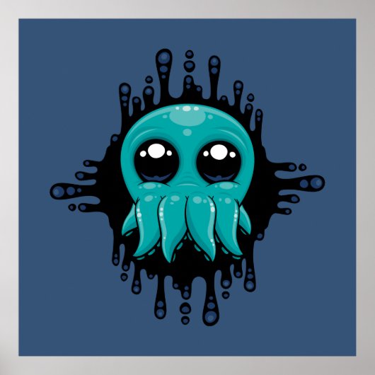 Poster Adorable Enky Baby Octopus Friend (Devant)