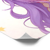 Poster Adorable fille au chat avec les cheveux Pastel (Coin)