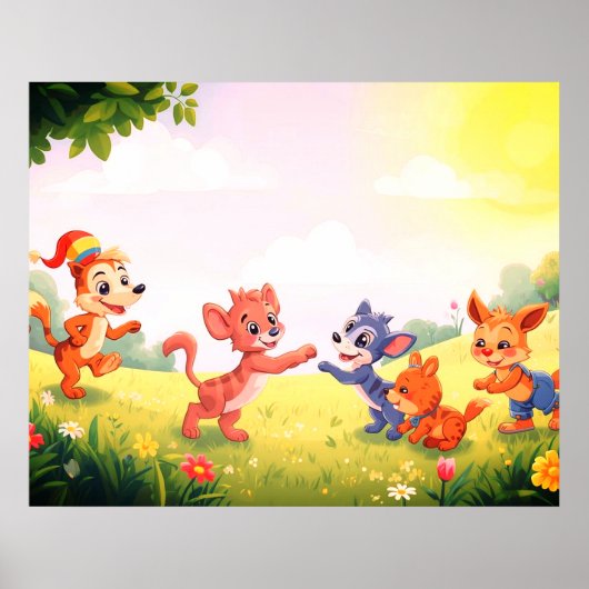 Poster Adorable Furry Animals for Your Little Ones Wall (Devant)