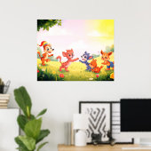 Poster Adorable Furry Animals for Your Little Ones Wall (Bureau à domicile)