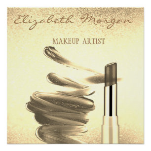 Poster Adorable Gold Lipstick, artiste maquillage