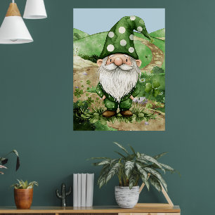 Poster Adorable Green St. Patrick's Day Gnomes
