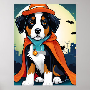 Poster Adorable Halloween Bernese Mountain Dog