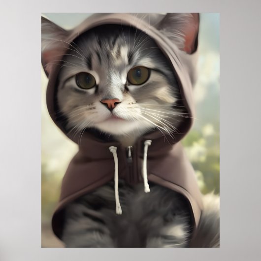 Poster Adorable Kitten portant un Sweat - shirt à capuche (Devant)