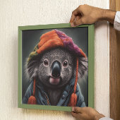 Poster Adorable koala portant casquette mignon