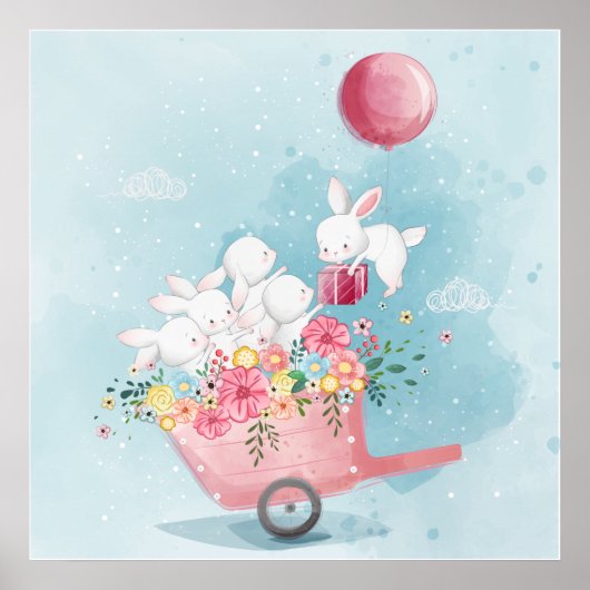Poster adorable lapin bébé (Devant)