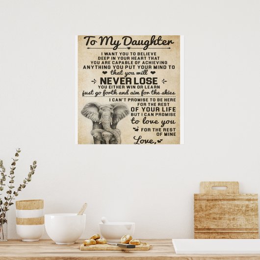 Poster Adorable Letter To Daughter | Lovely Gift (Cuisine)