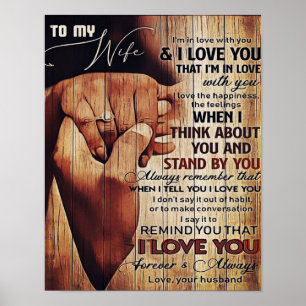 Poster Adorable Letter To Wife, Lovely Gift,