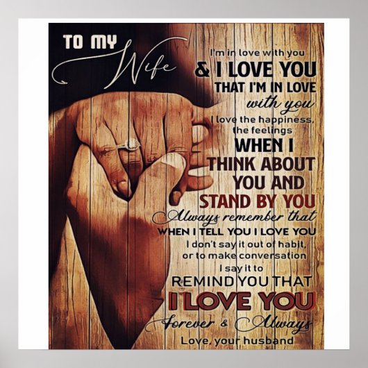 Poster Adorable Lettre À La Femme, Beau Cadeau, (Devant)