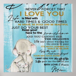 Poster Adorable Lettre À Ma Fille, Beau Cadeau