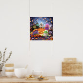 Poster Adorable monstres d'Halloween (Cuisine)
