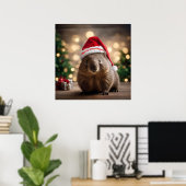 Poster adorable Noël Wombat, (Bureau à domicile)