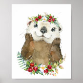 Poster Adorable Nourriture Florale Otter de mer | Impress (Devant)