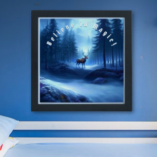 Poster Adorable Reindeer Winter Wonderland modifiable