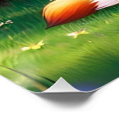 Poster Adorable Renard assis sous l'arbre (Coin)