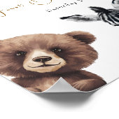 Poster Adorable Safari Animaux Anniversaire signe de bien (Coin)